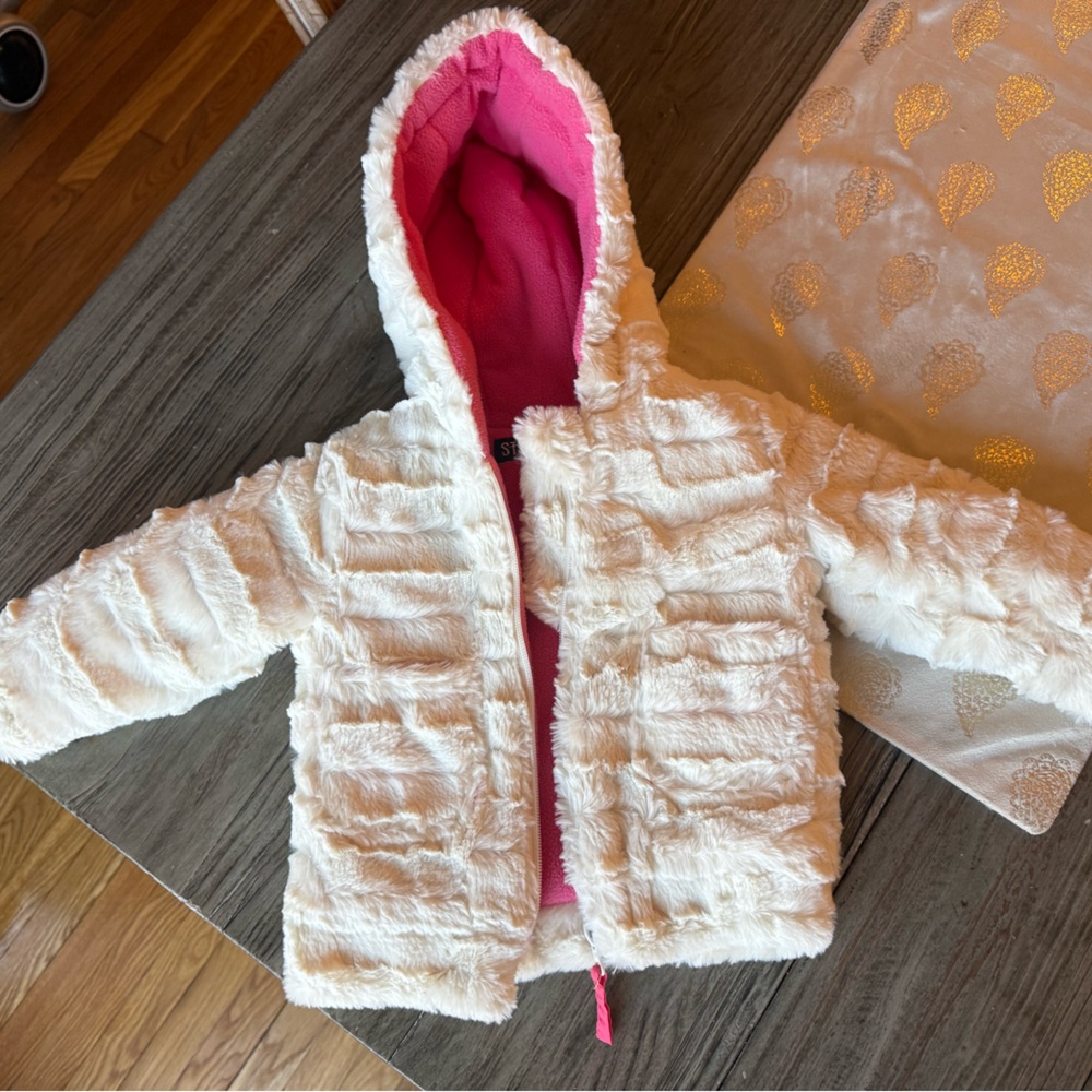 Steve Madden Cream / Pink Interior Fleece Jacket 12M